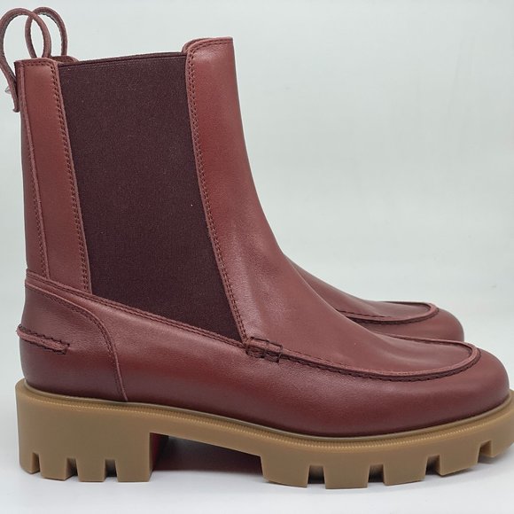 Christian Louboutin GLORINA BOOTY FLAT Lug Sole Chelsea Ankle Boots Boots - Picture 8 of 15